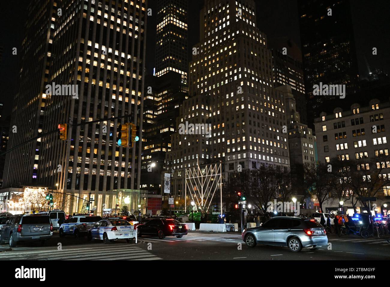 The world's largest Hanukkah menorah is lit on the first night of