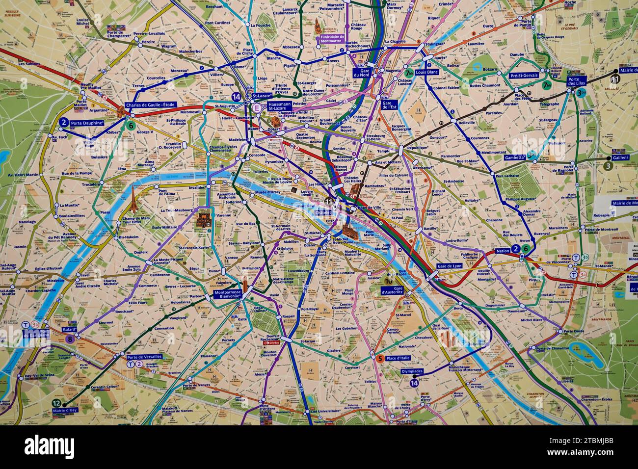 City map, Paris, France Stock Photo