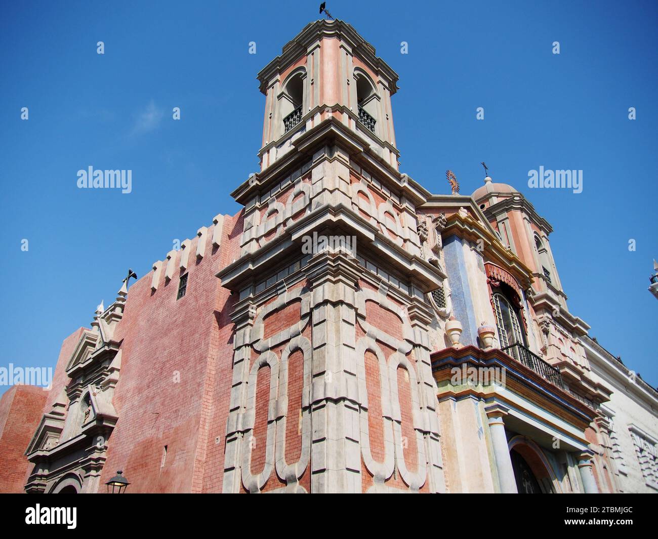 Facade of the Church of Our Lady of Solitude in the historic center of Lima Stock Photo