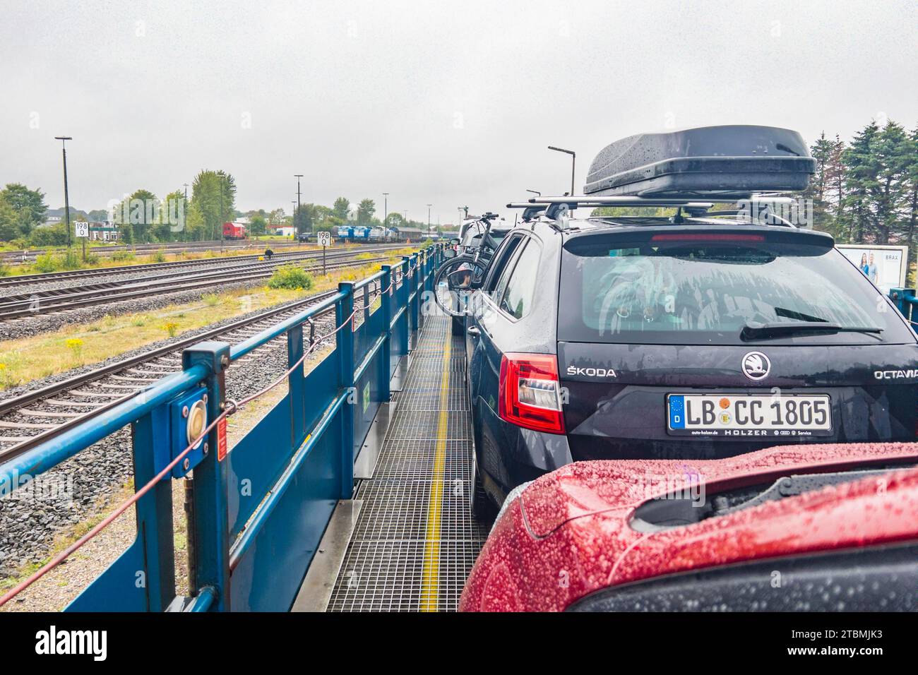 On the car train from the mainland to Sylt, Blue Car Train, route