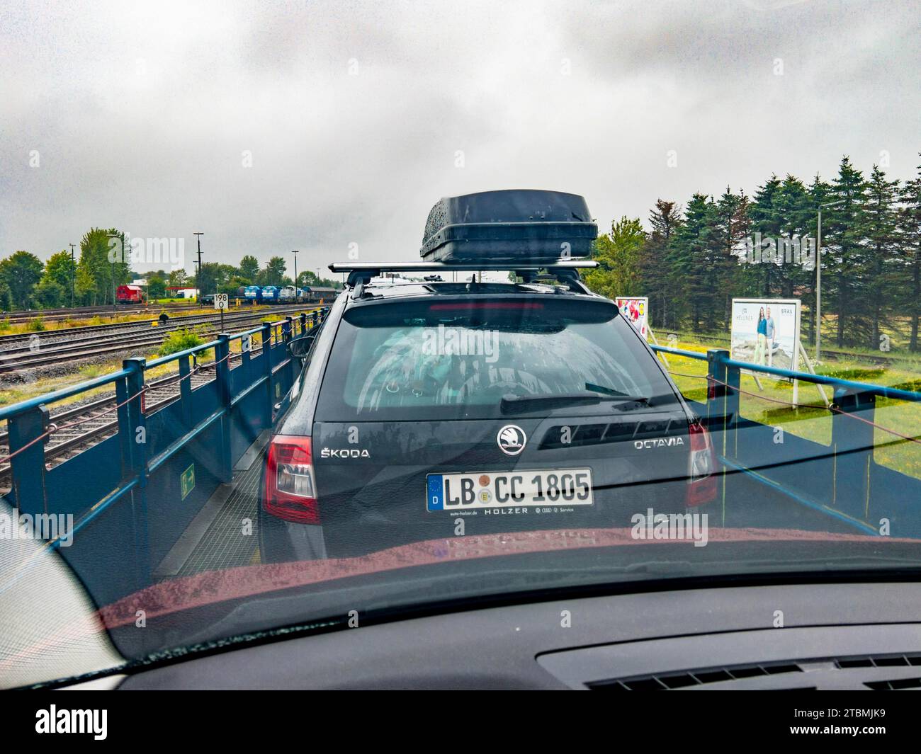 On the car train from the mainland to Sylt, Blue Car Train, route