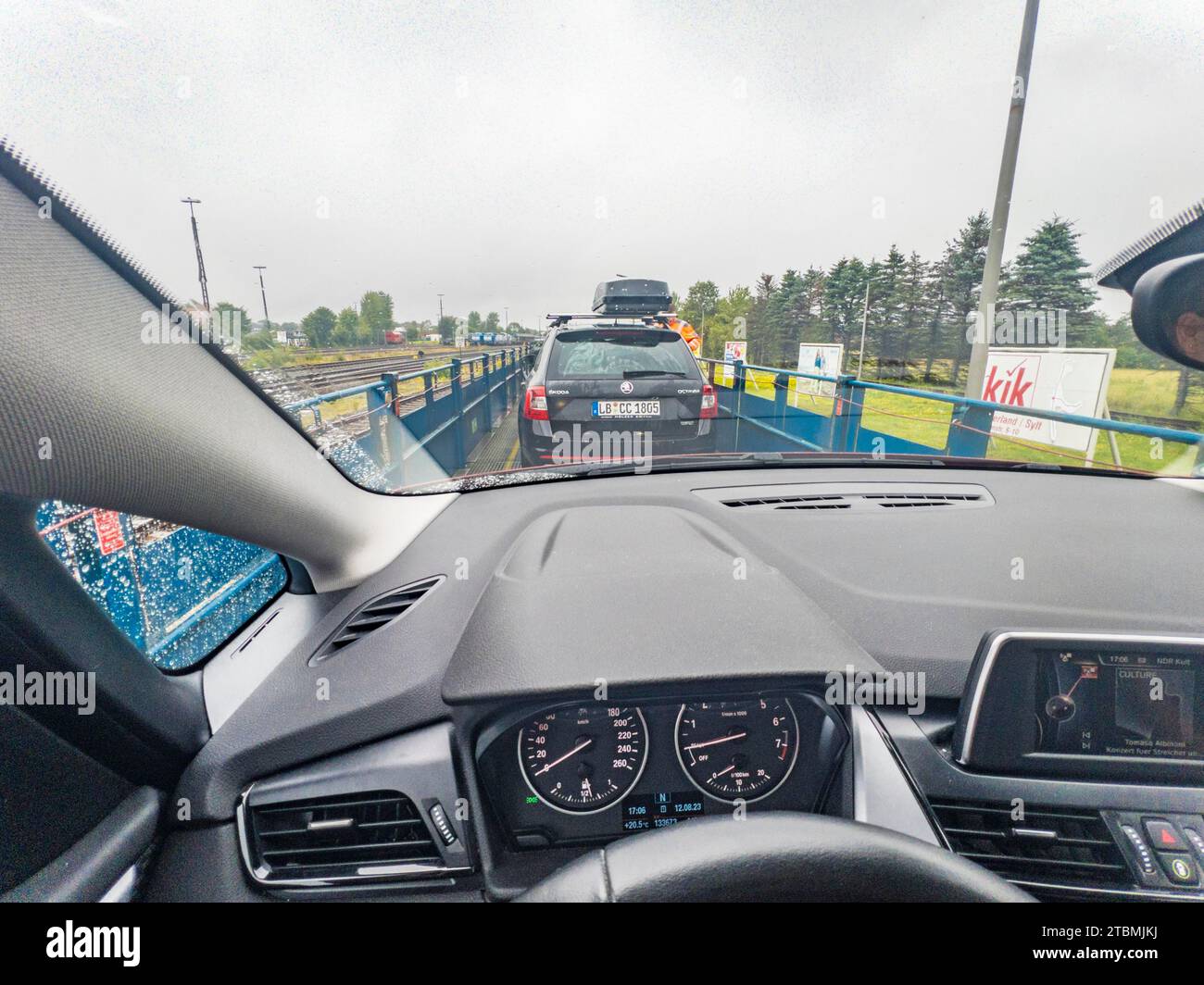 On the car train from the mainland to Sylt, Blue Car Train, route