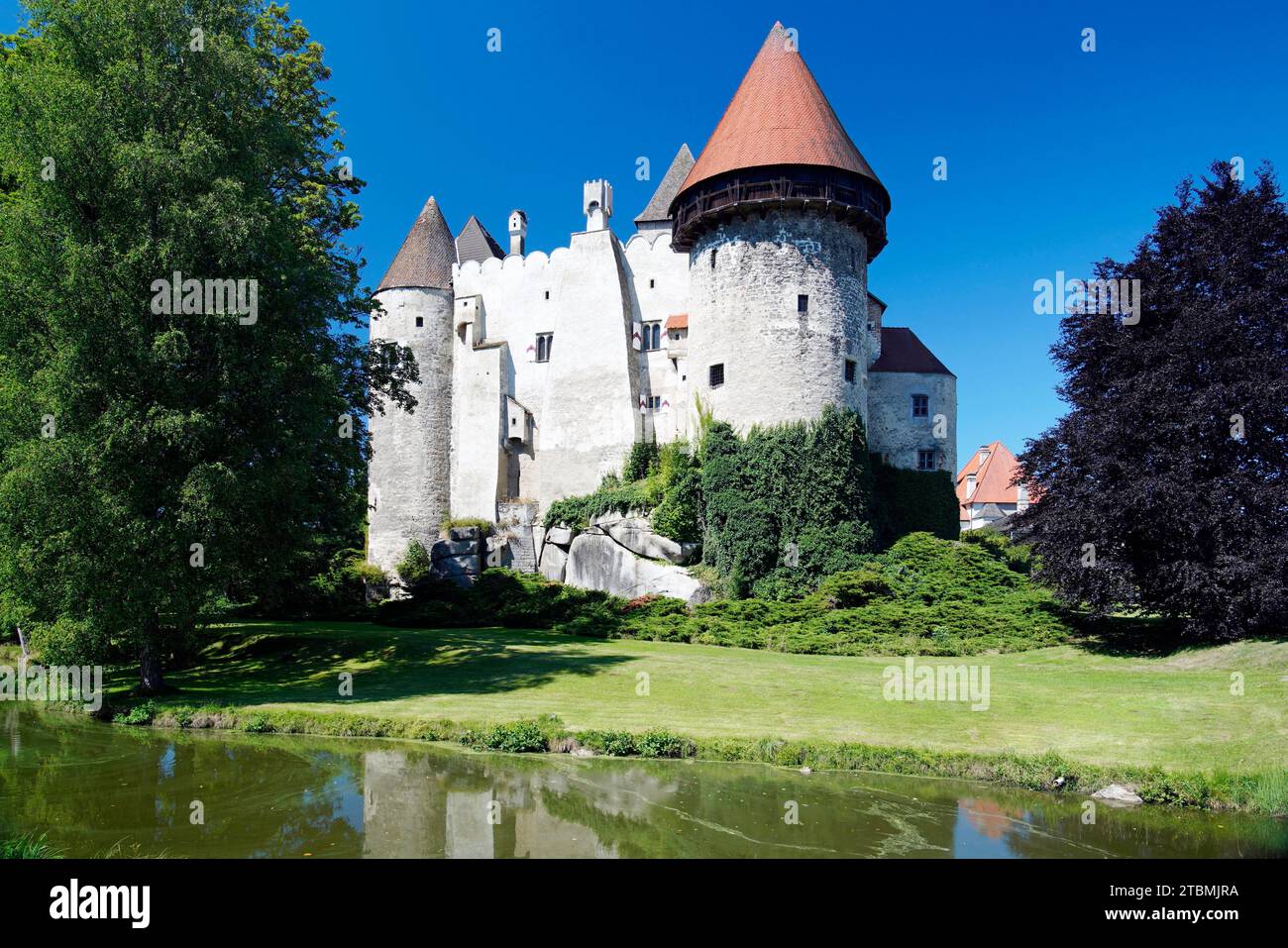 Water-filled moat, moated castle, Heidenreichstein Castle, von Kinsky, Lower Austria, Austria, Heidenreichstein, Lower Austria, Austria Stock Photo