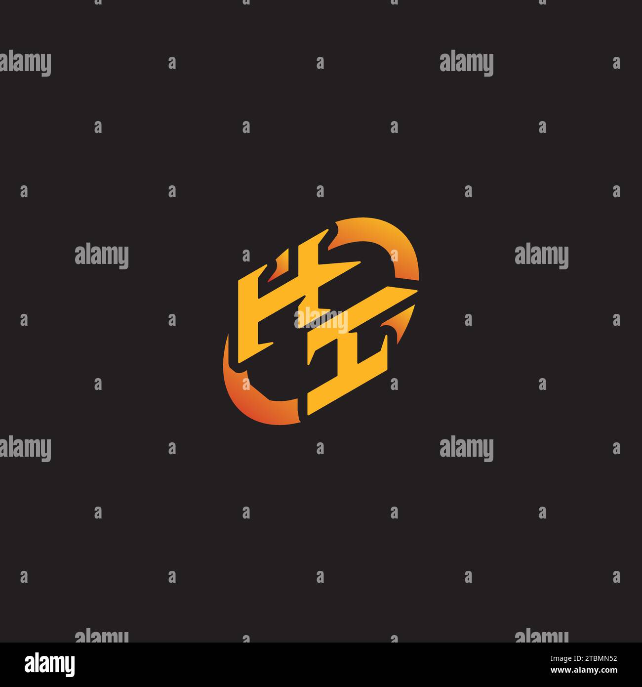 IH combination letter unique initials logo esport for gaming team, youtube, twitch Stock Vector