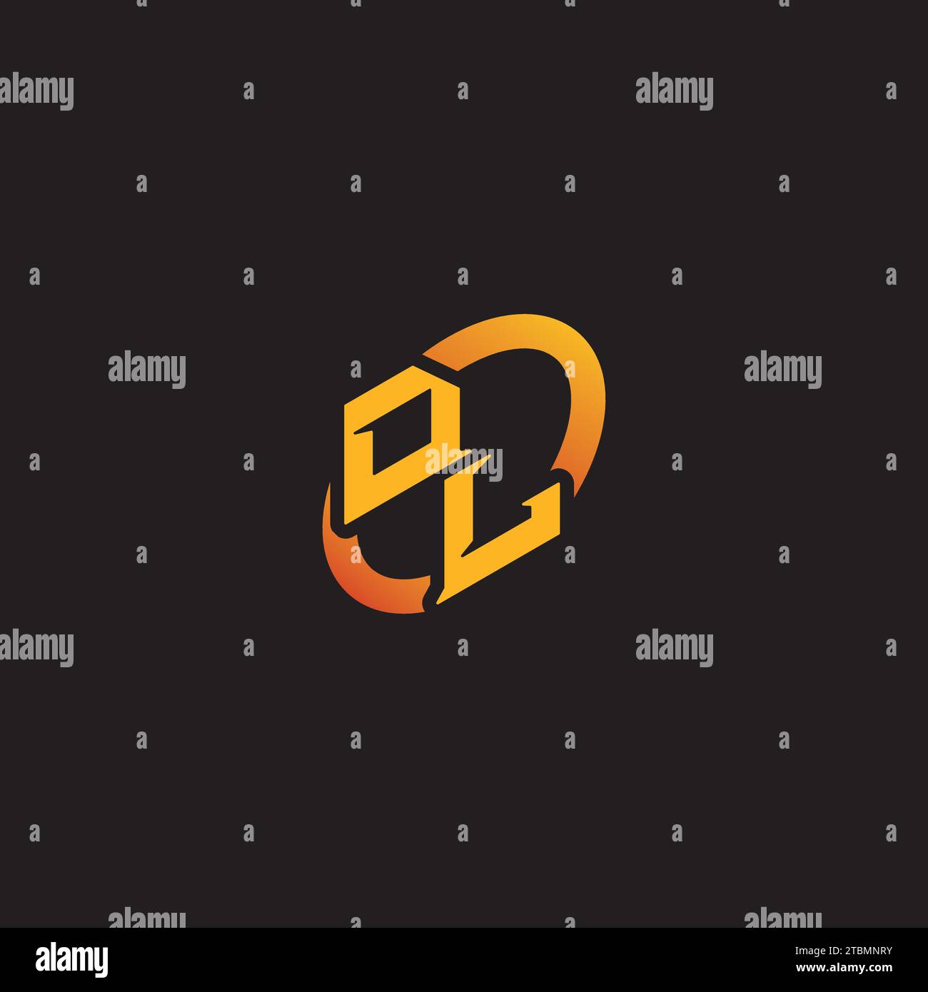 LD combination letter unique initials logo esport for gaming team, youtube, twitch Stock Vector