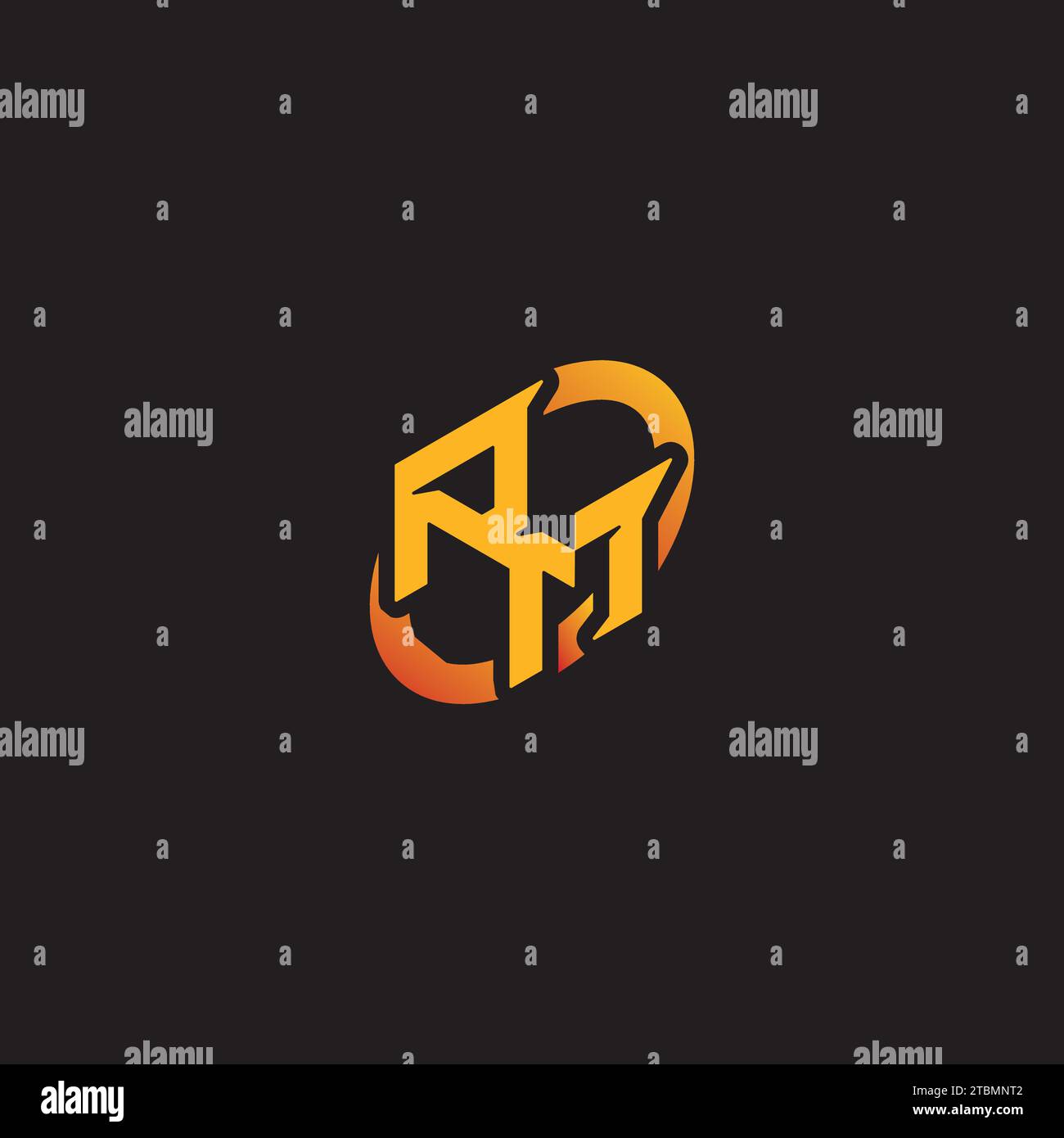 MR combination letter unique initials logo esport for gaming team, youtube, twitch Stock Vector