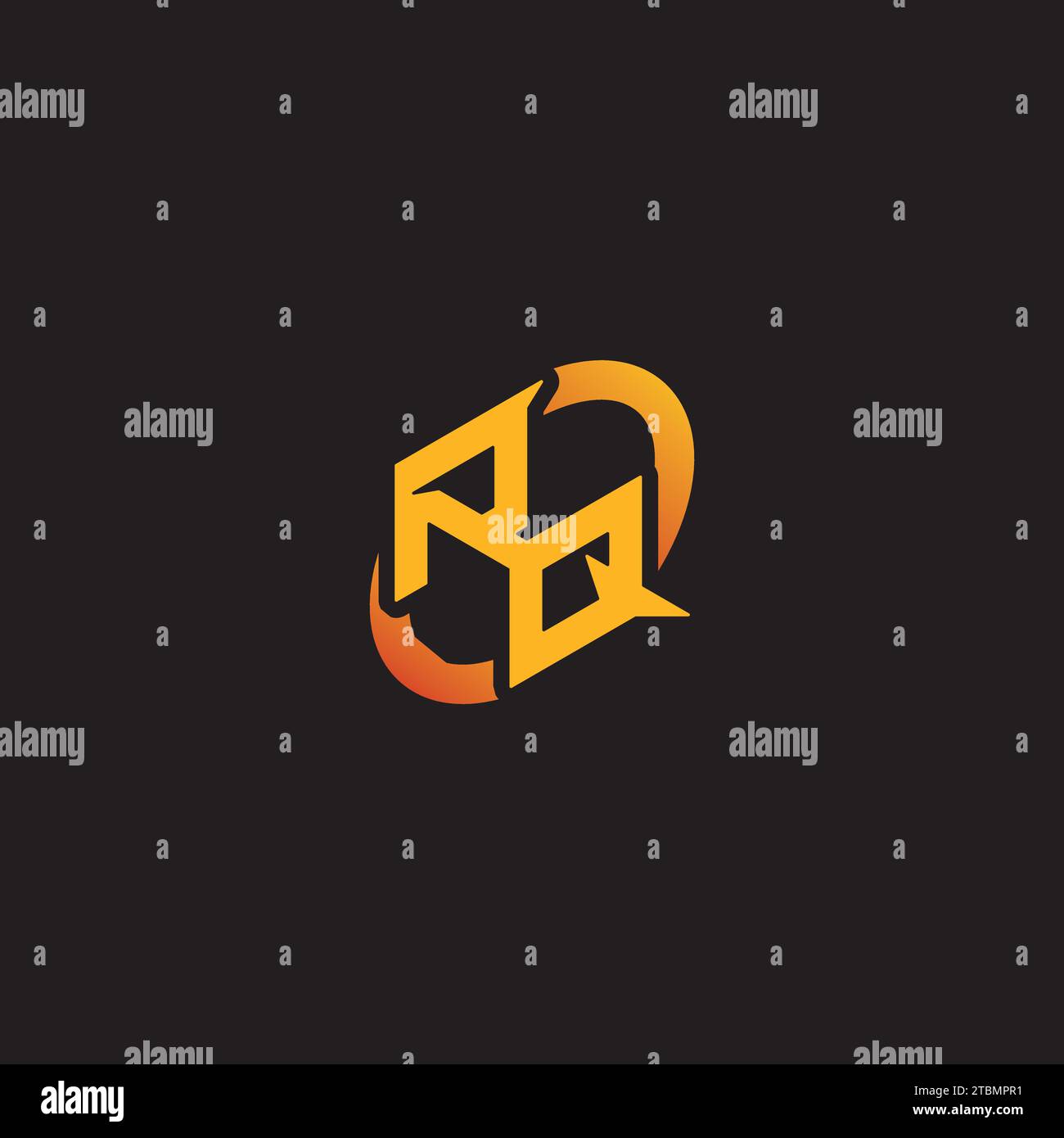 QR combination letter unique initials logo esport for gaming team, youtube, twitch Stock Vector