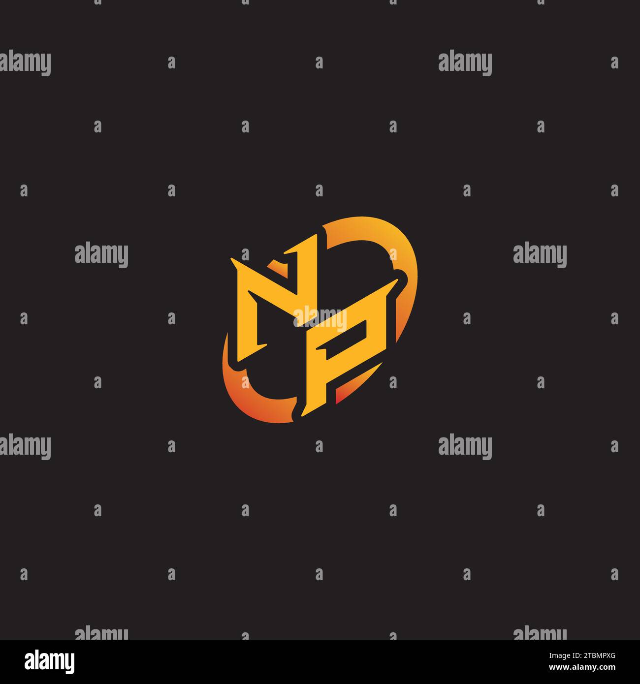 PN combination letter unique initials logo esport for gaming team, youtube, twitch Stock Vector