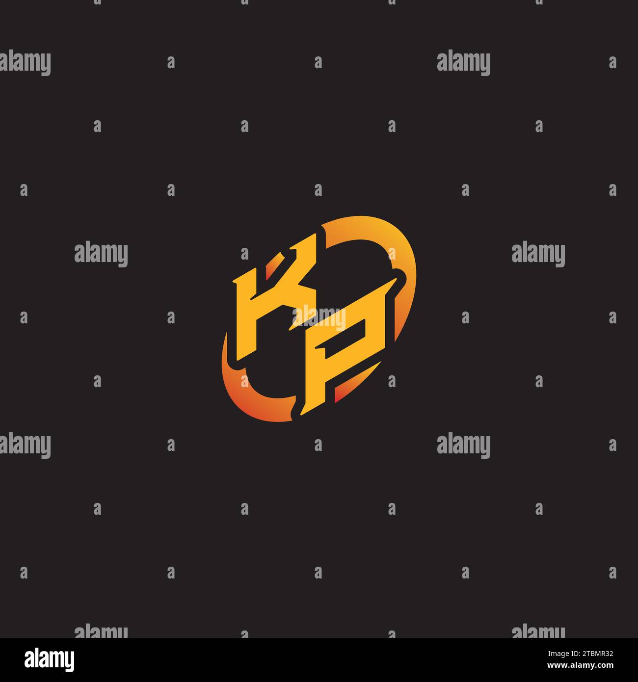 PK combination letter unique initials logo esport for gaming team, youtube, twitch Stock Vector