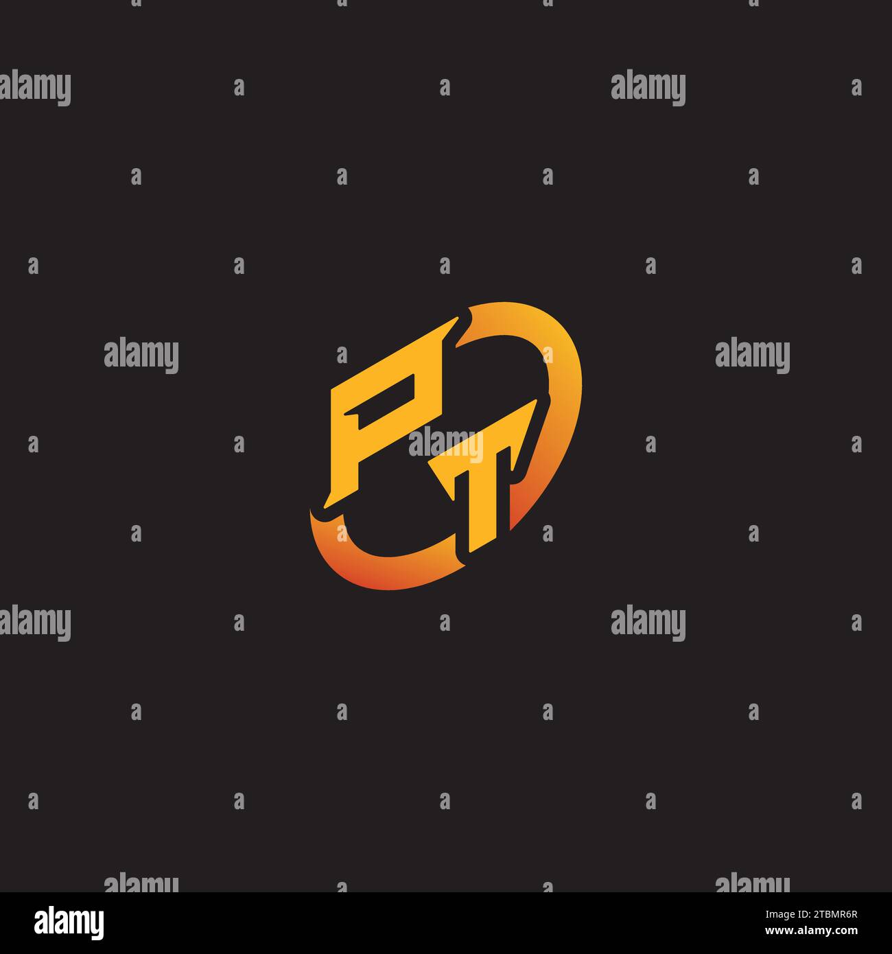 TP combination letter unique initials logo esport for gaming team, youtube, twitch Stock Vector