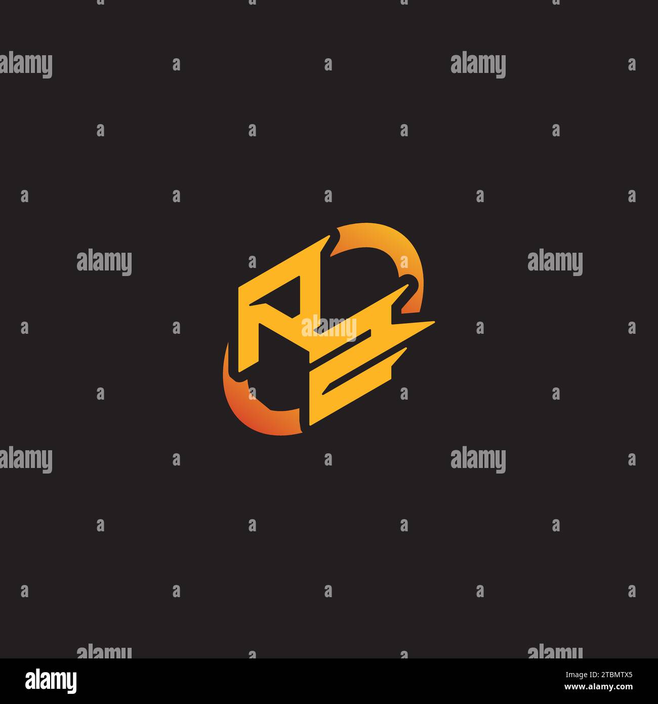 ZR combination letter unique initials logo esport for gaming team, youtube, twitch Stock Vector