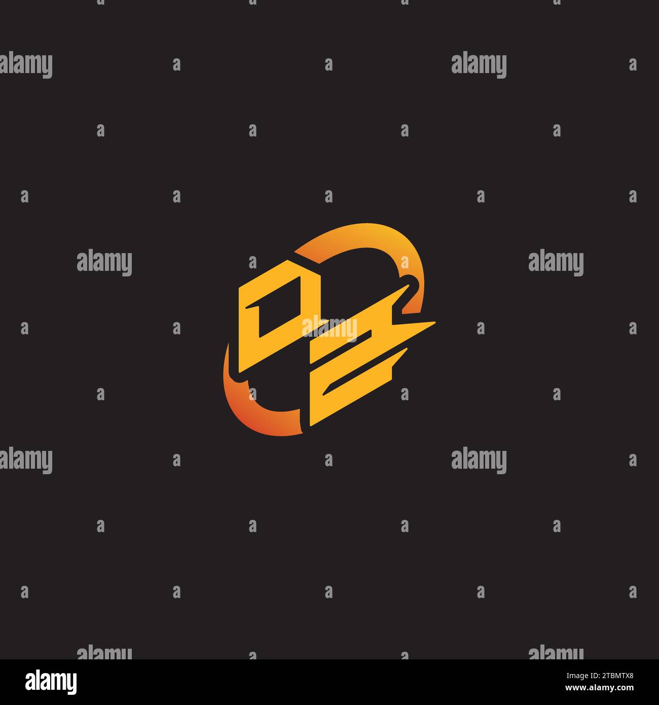 ZD combination letter unique initials logo esport for gaming team, youtube, twitch Stock Vector