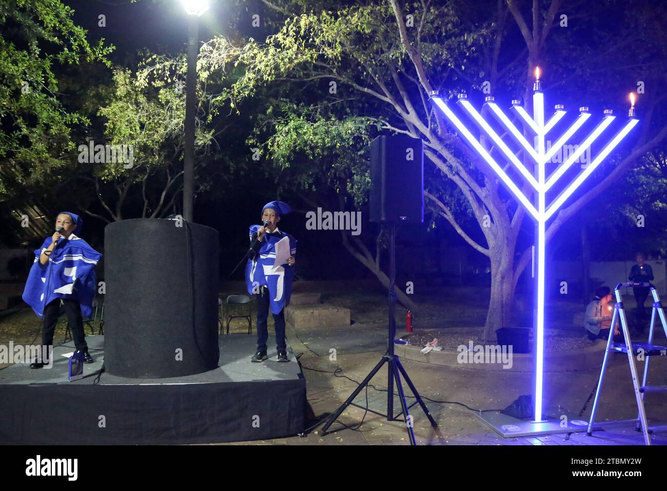Sons of ASU Chabad Rabbi Shmuel Tiechtel called “The Singing Dreidels” sing traditional Jewish