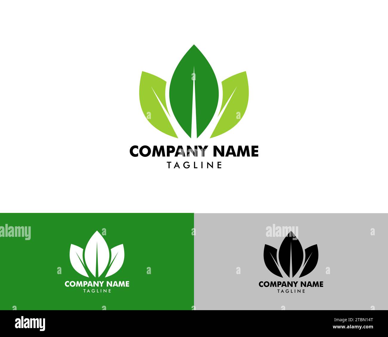 Green Eco Leaf Vector Logo Icon Design Template illustration Stock ...