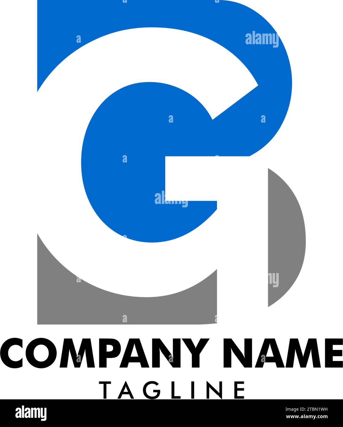 Initial Letter BG Logo Template Design Stock Vector