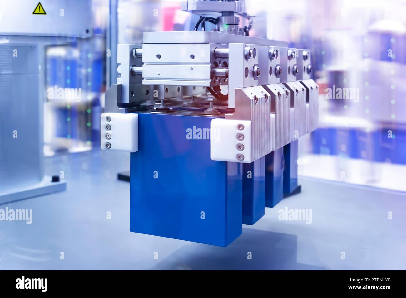artificial intelligence machine at industrial manufacture factory of lithium battery Stock Photo