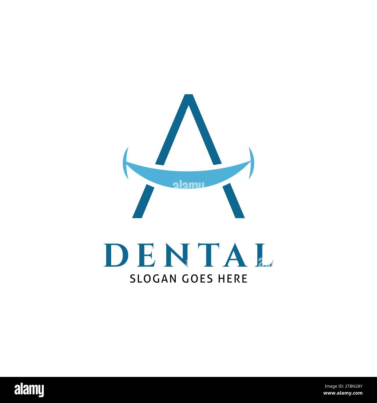 Initial Letter A Dental Logo Design Template Stock Vector