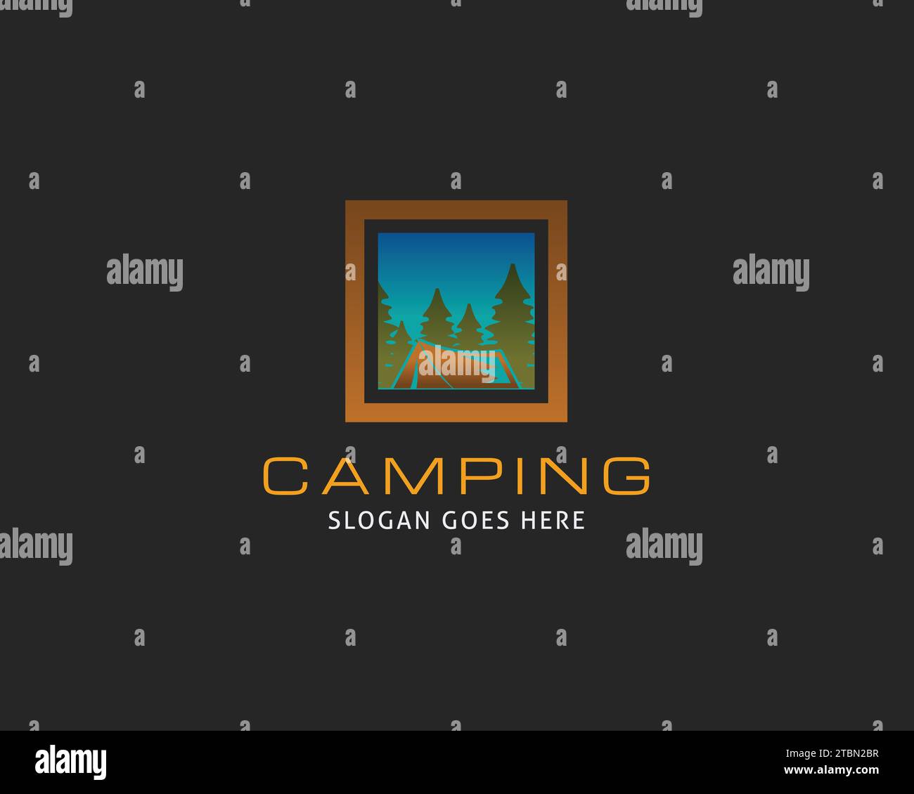 Camping and outdoor adventure logo Stock Vector