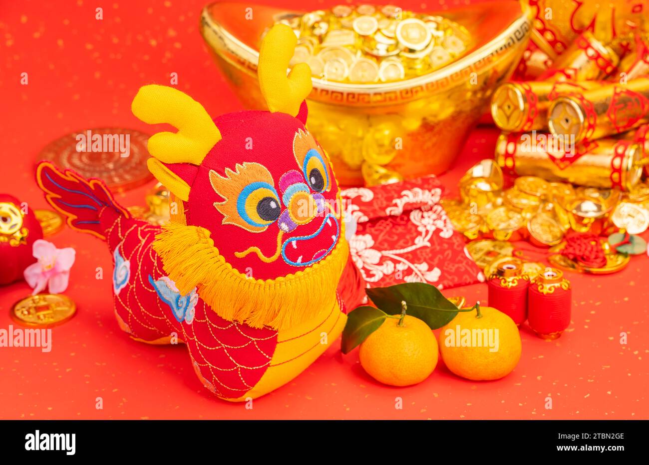 Tradition Chinese cloth doll dragon,2024 is year of the dragon Stock Photo