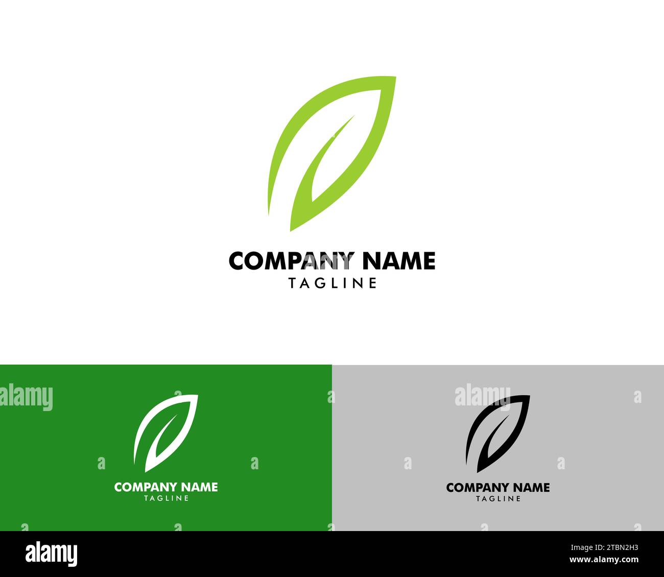 Green Eco Leaf Vector Logo Icon Design Template illustration Stock ...