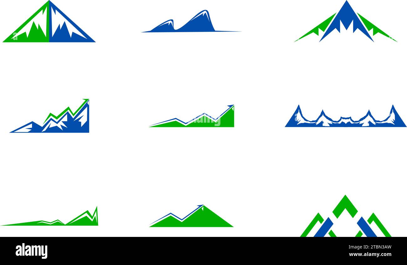 Set Of Mountains Logo Design Vector Template Stock Vector Image & Art ...