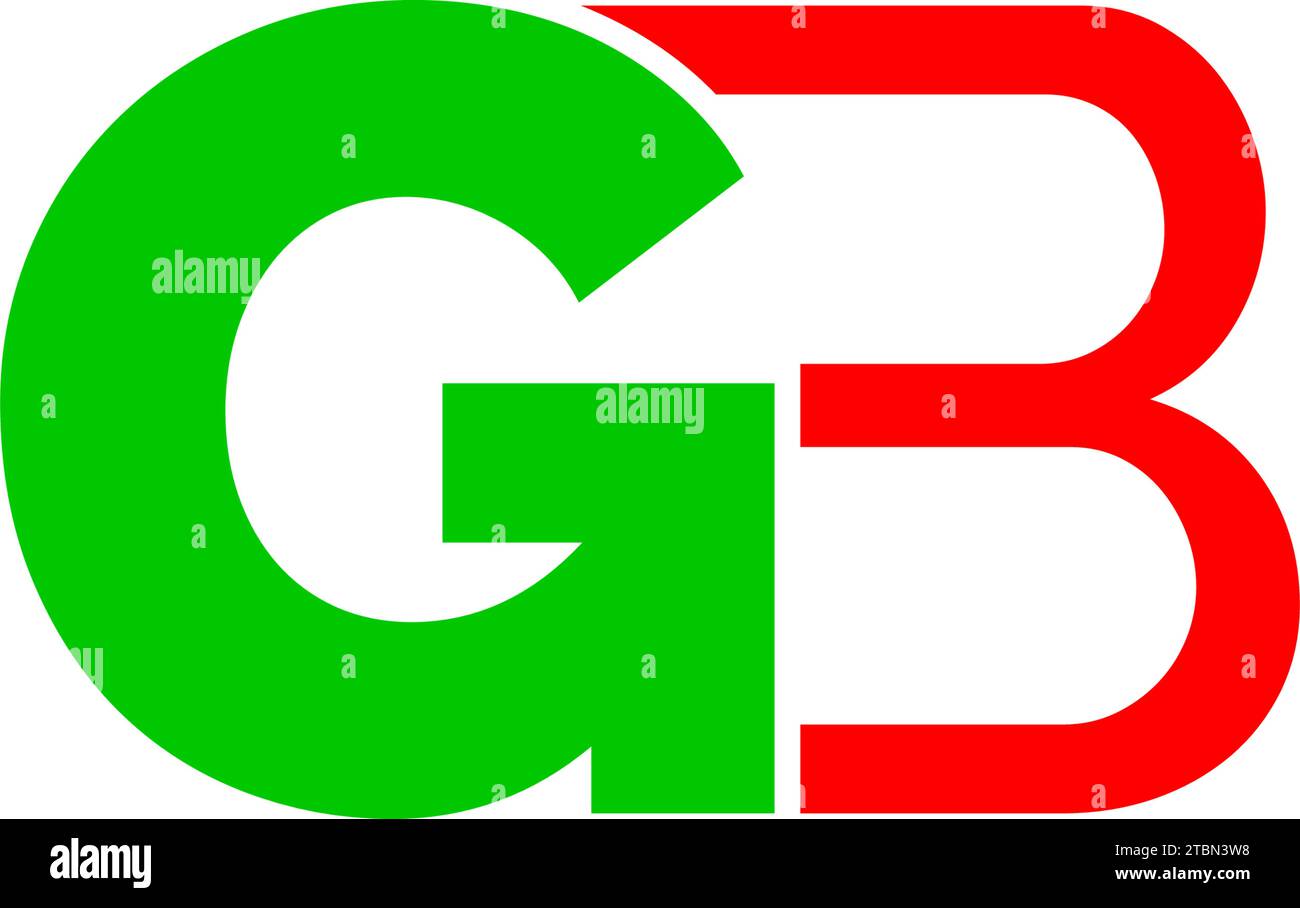 Initial Letter GB Logo Template Design Stock Vector