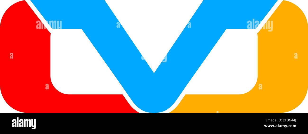 Initial Letter MV Logo Template Design Stock Vector