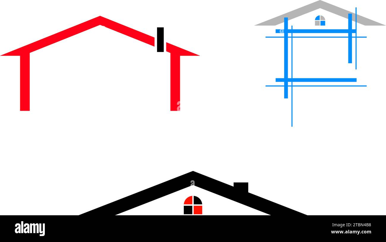 Set of Real Estate vector logo design template, House abstract concept ...