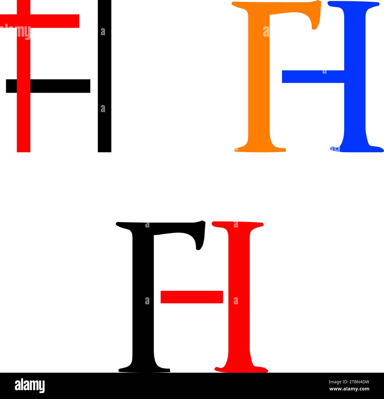 Set Of Initial Letter FH Logo Template Design Stock Vector Image & Art ...