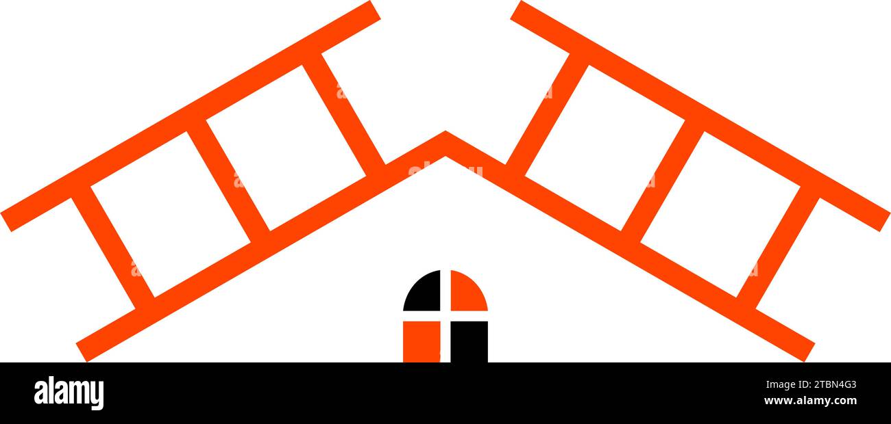 House and Stairs Logo design Stock Vector