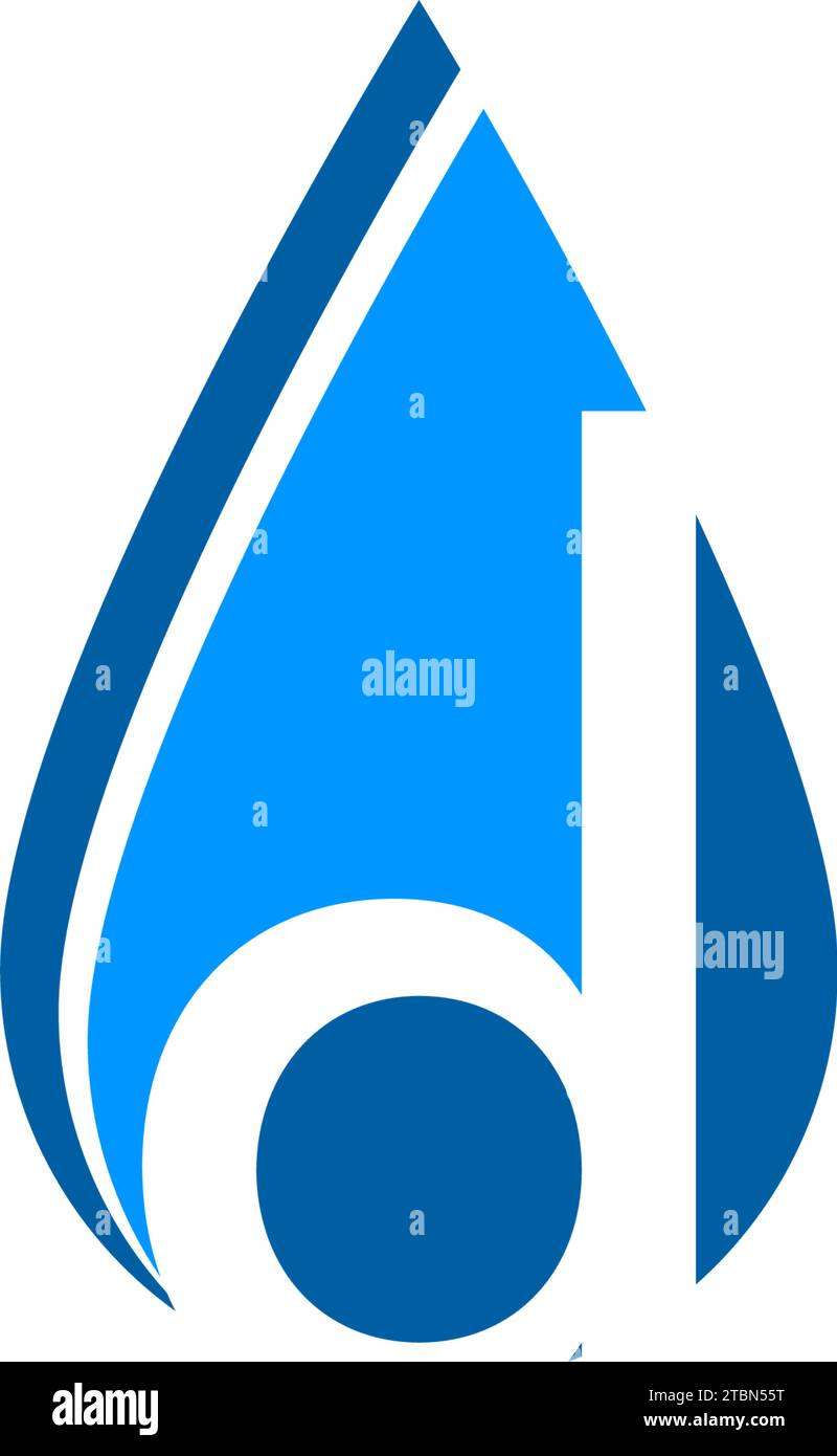Initial Letter D Drop Water Logo Design Template Stock Vector
