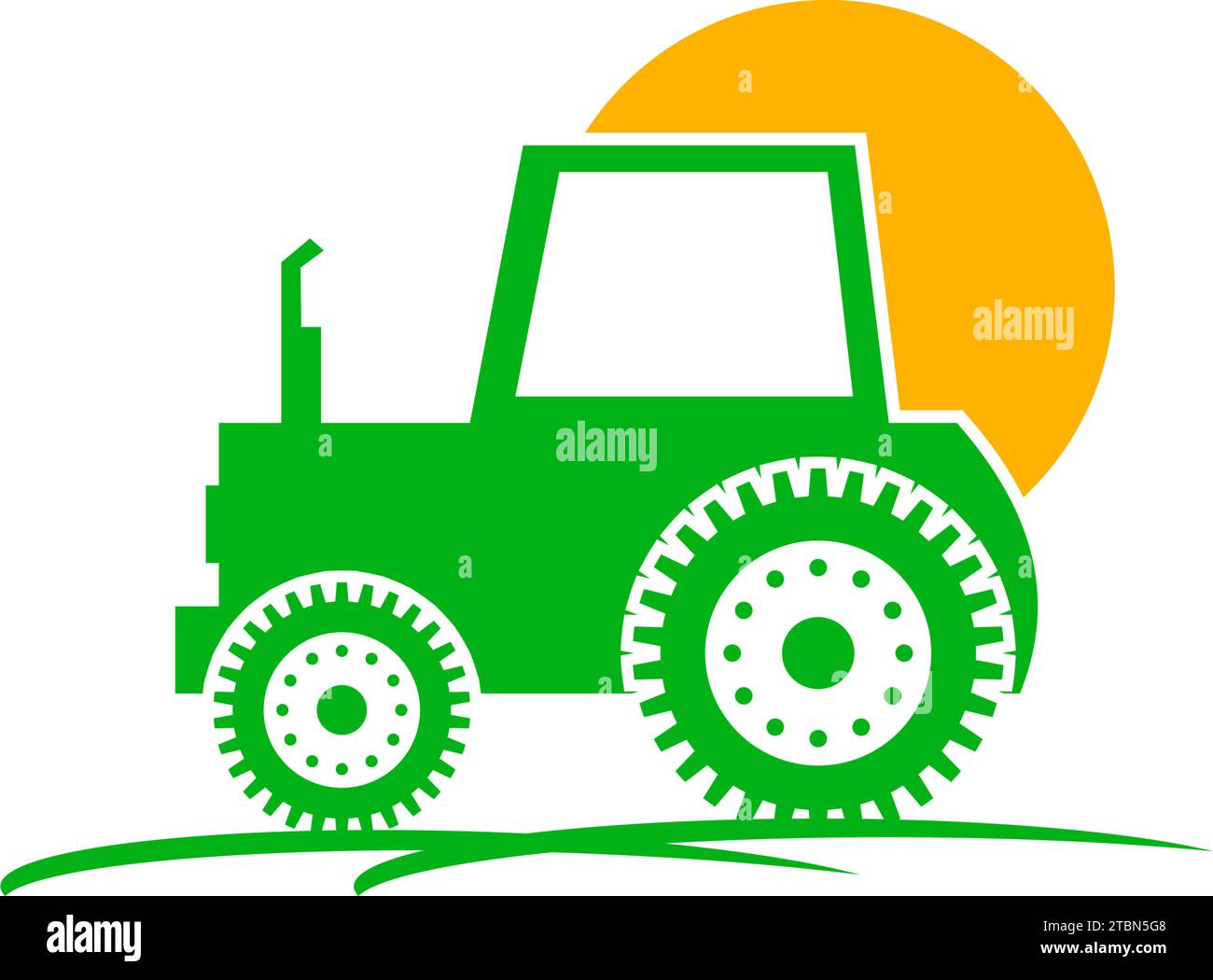 vector logo design illustration of tractor farm, crop land, soil farm