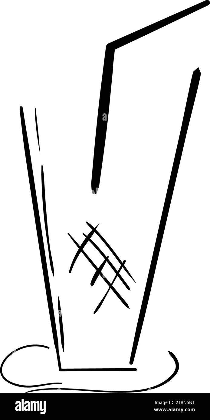 Glass of juice hand drawn outline doodle icon Stock Vector Image & Art