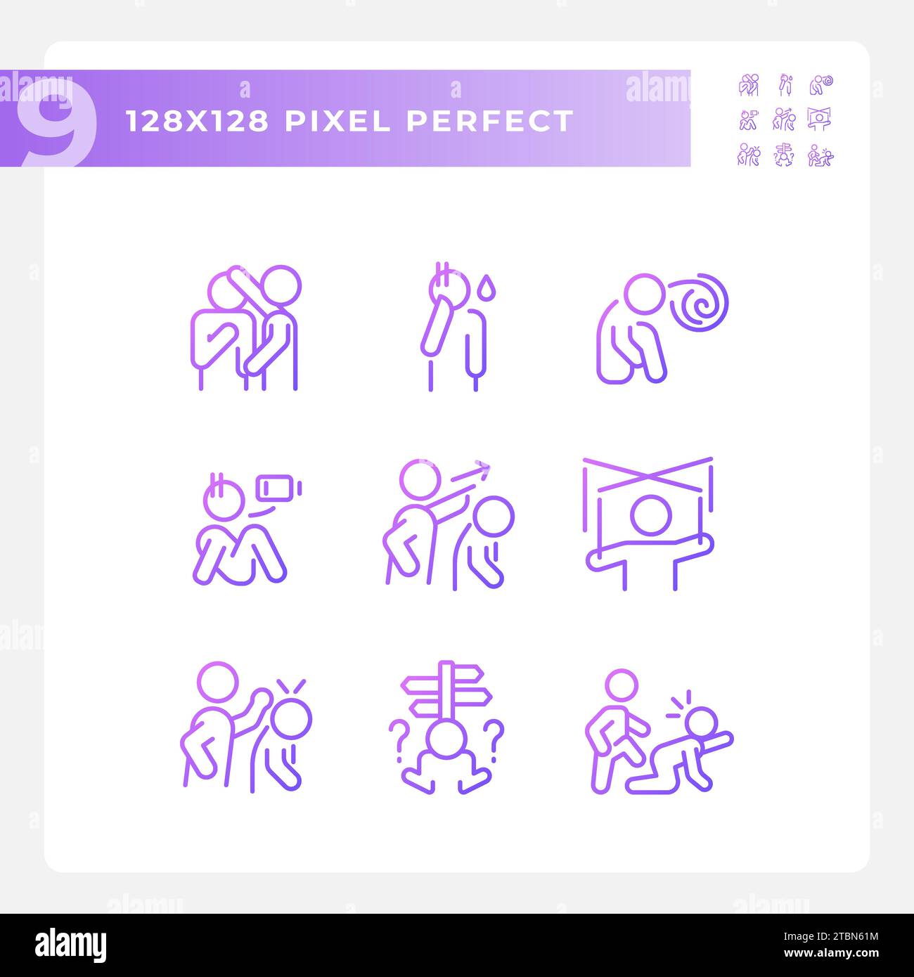 Purple pixel perfect psychology icons set Stock Vector Image & Art - Alamy