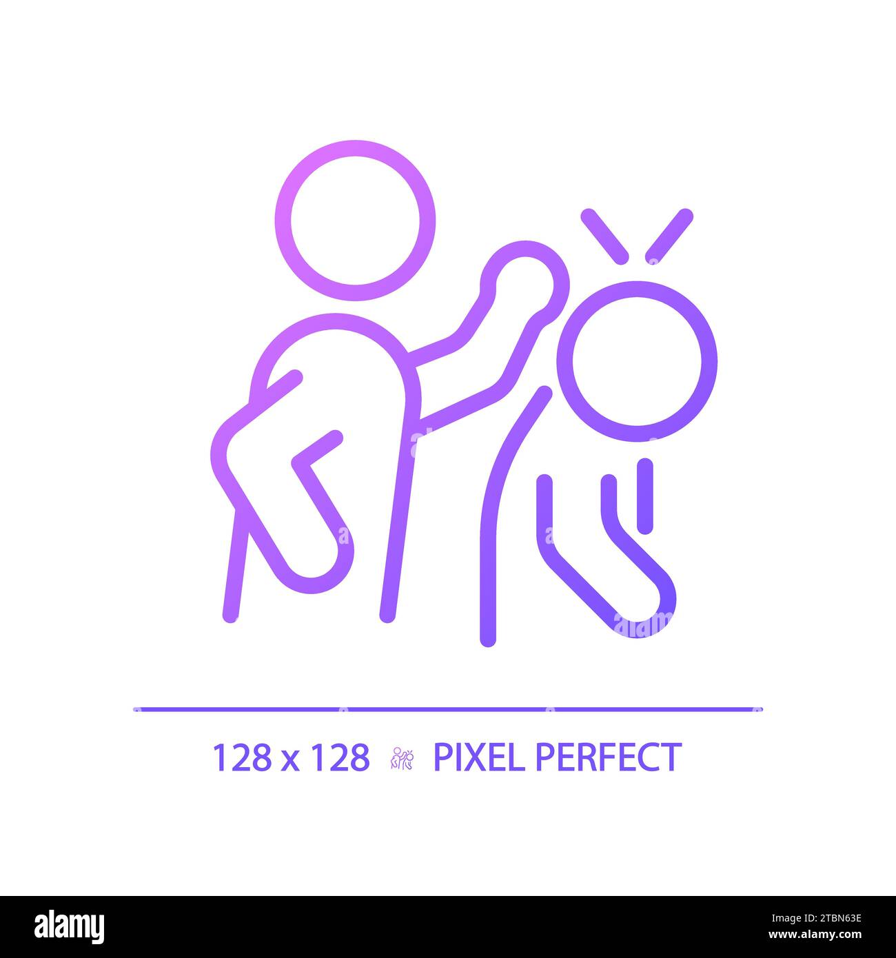 2D thin linear simple gradient abuse icon Stock Vector