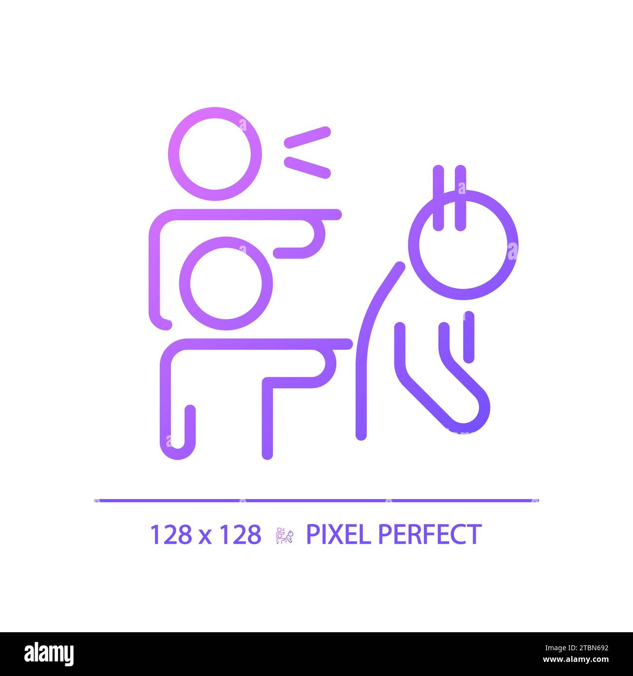 2D thin linear simple gradient discrimination icon Stock Vector