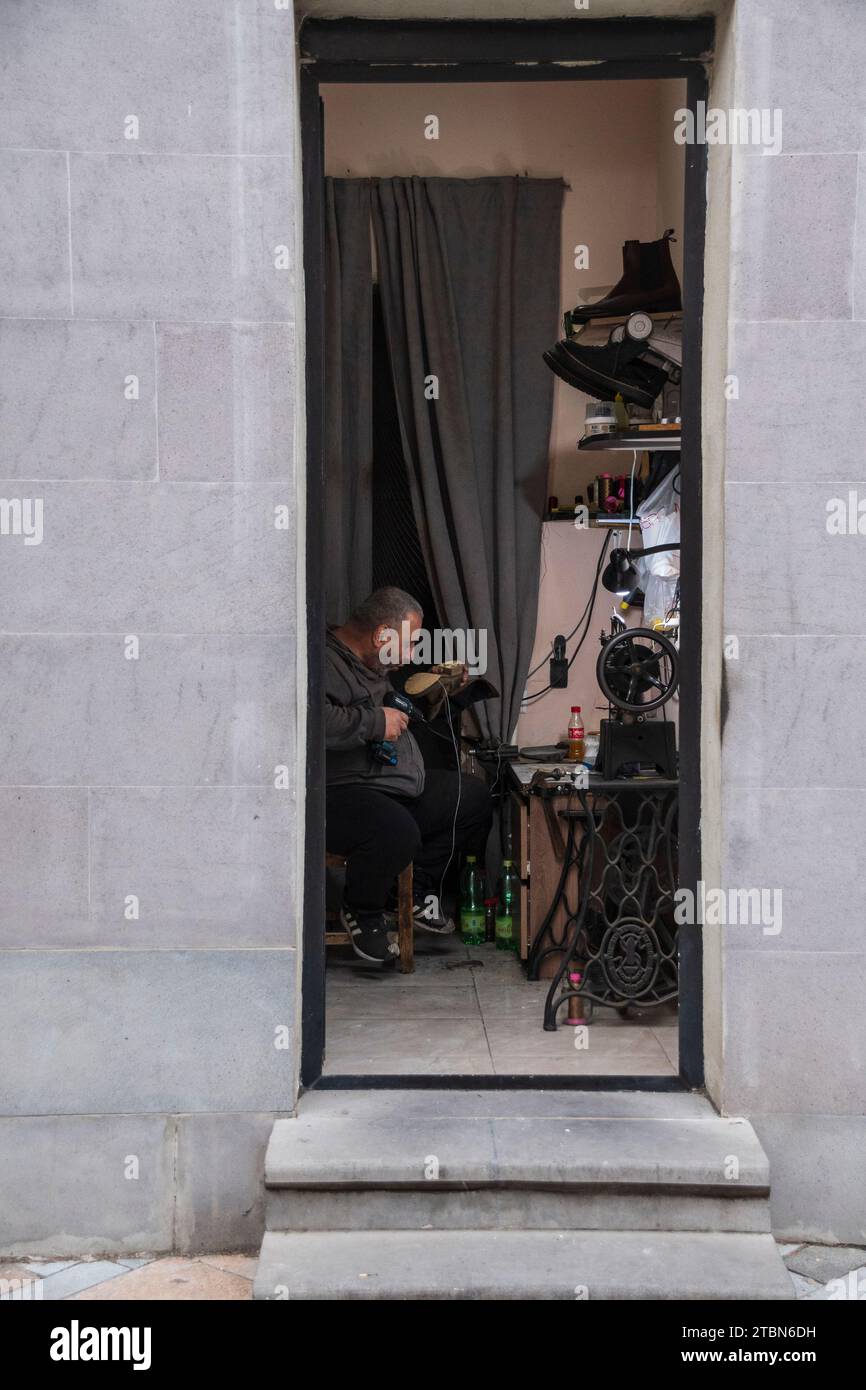 A shoe repair shop in tbilisi Georgia Stock Photo Alamy