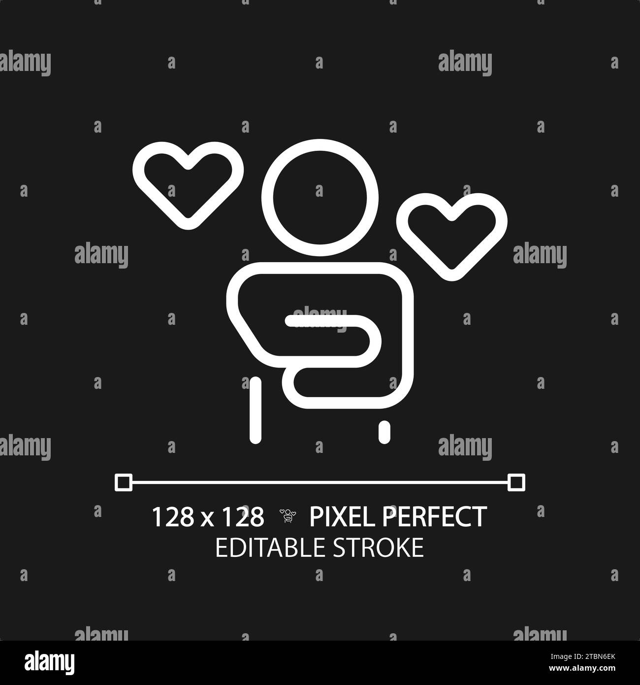 2D thin linear simple white self care icon Stock Vector