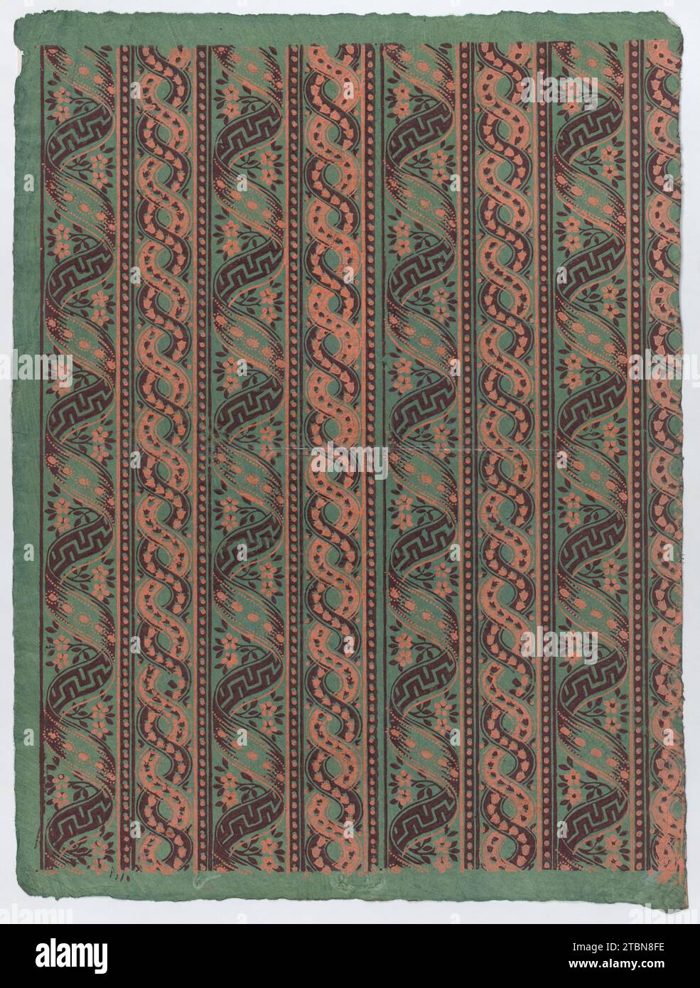 Sheet with four borders with guilloche and ribbon patterns 1948 by Remondini Family Stock Photo