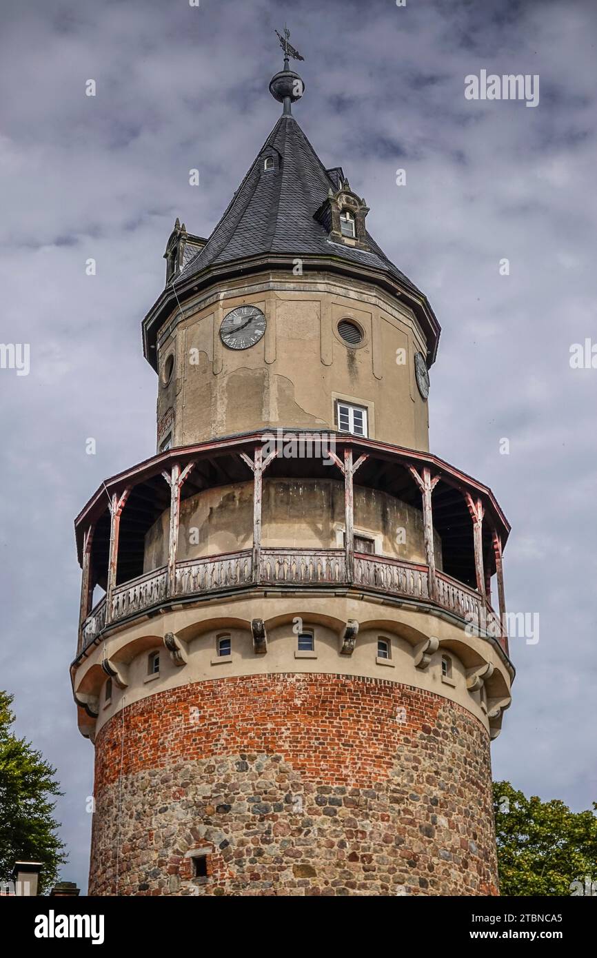 Bergfried, Schloss Wiesenburg, Landkreis Potsdam Mittelmark, Brandenburg, Deutschland Stock Photo