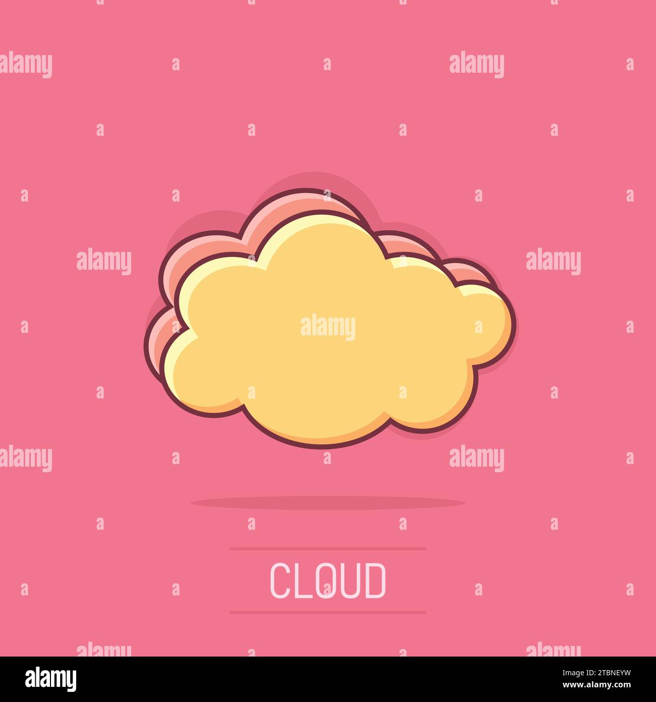 Vector cartoon cloud sky icon in comic style. Air bubble sign ...