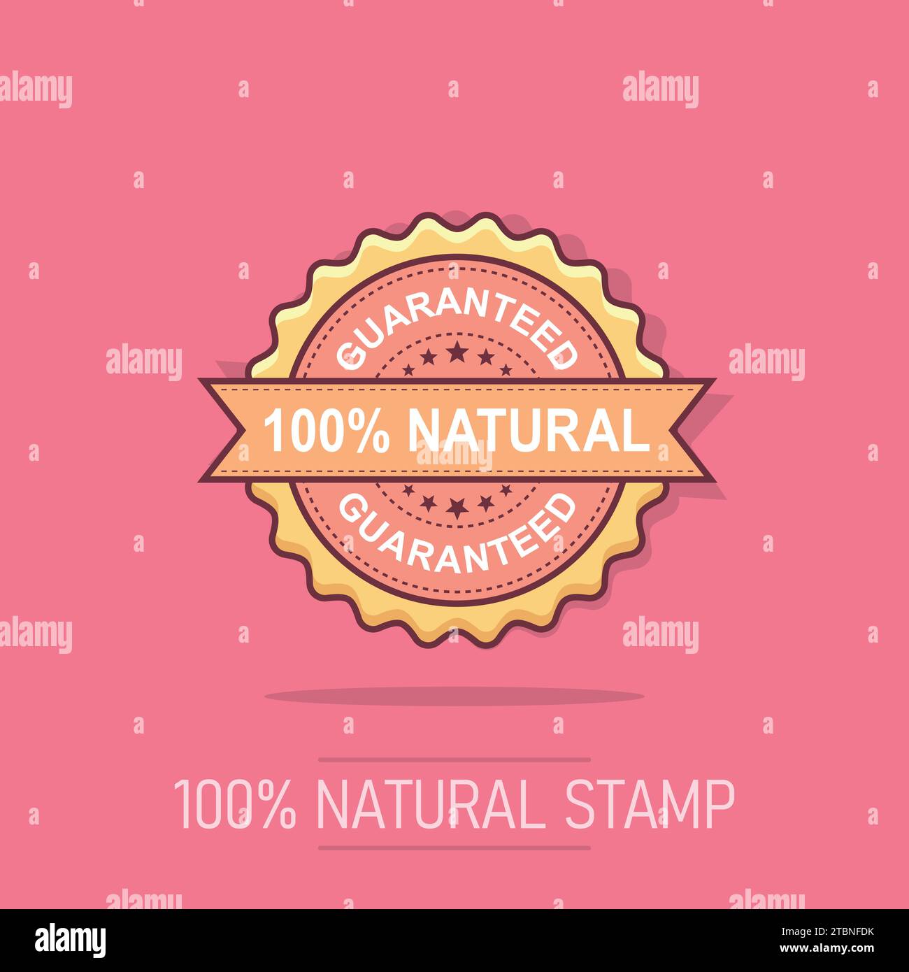 100% natural grunge rubber stamp. Vector illustration on white ...