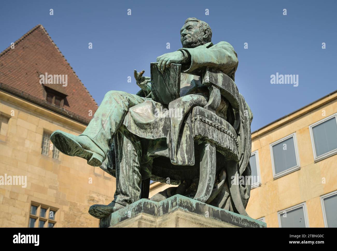 Robert-Mayer-Denkmal, Marktplatz, Altstadt, Heilbronn, Baden-Württemberg, Deutschland Stock Photo
