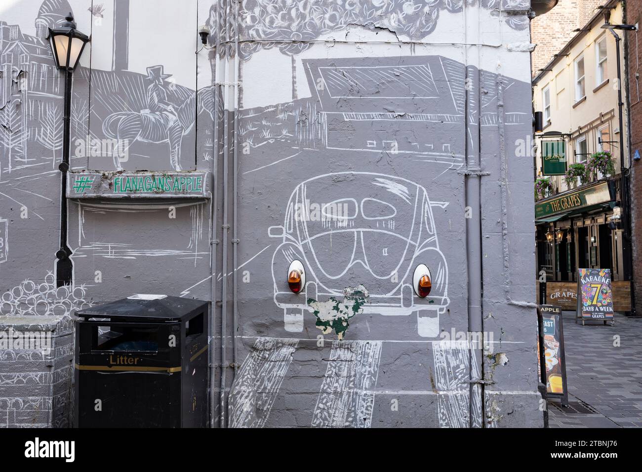 Liverpool, united kingdom May, 16, 2023  A view on famous Mathew Street, the place of Beatles in Liverpool, Stock Photo