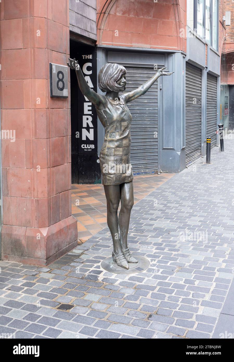 Liverpool, united kingdom May, 16, 2023 Statue of Cilla Black outside the Cavern Club at Mathew Street in Liverpool Stock Photo