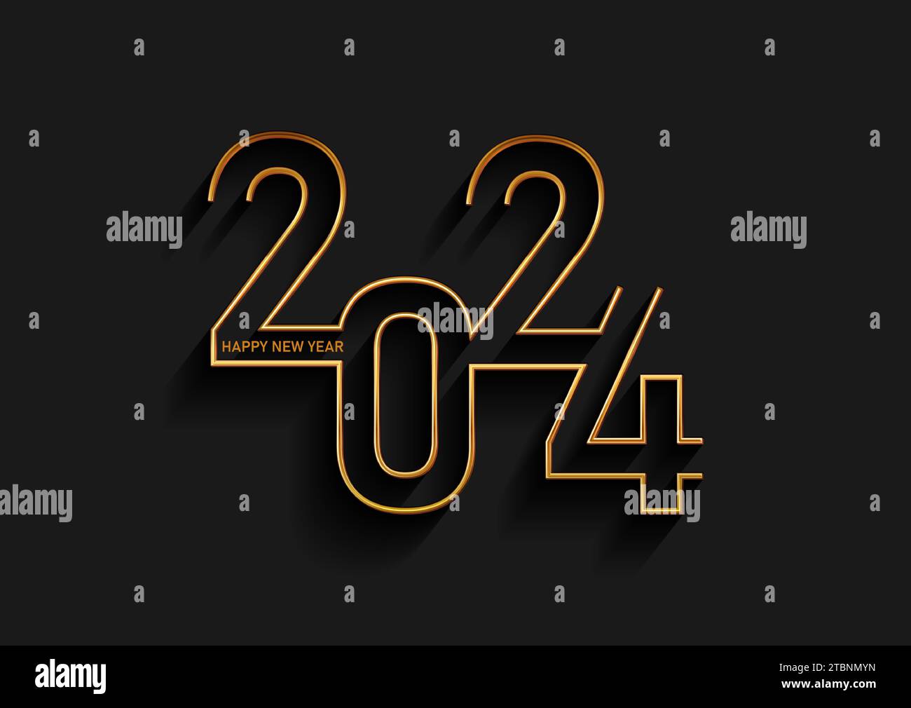 Abstract gold and black Happy New Year background design Stock Vector ...