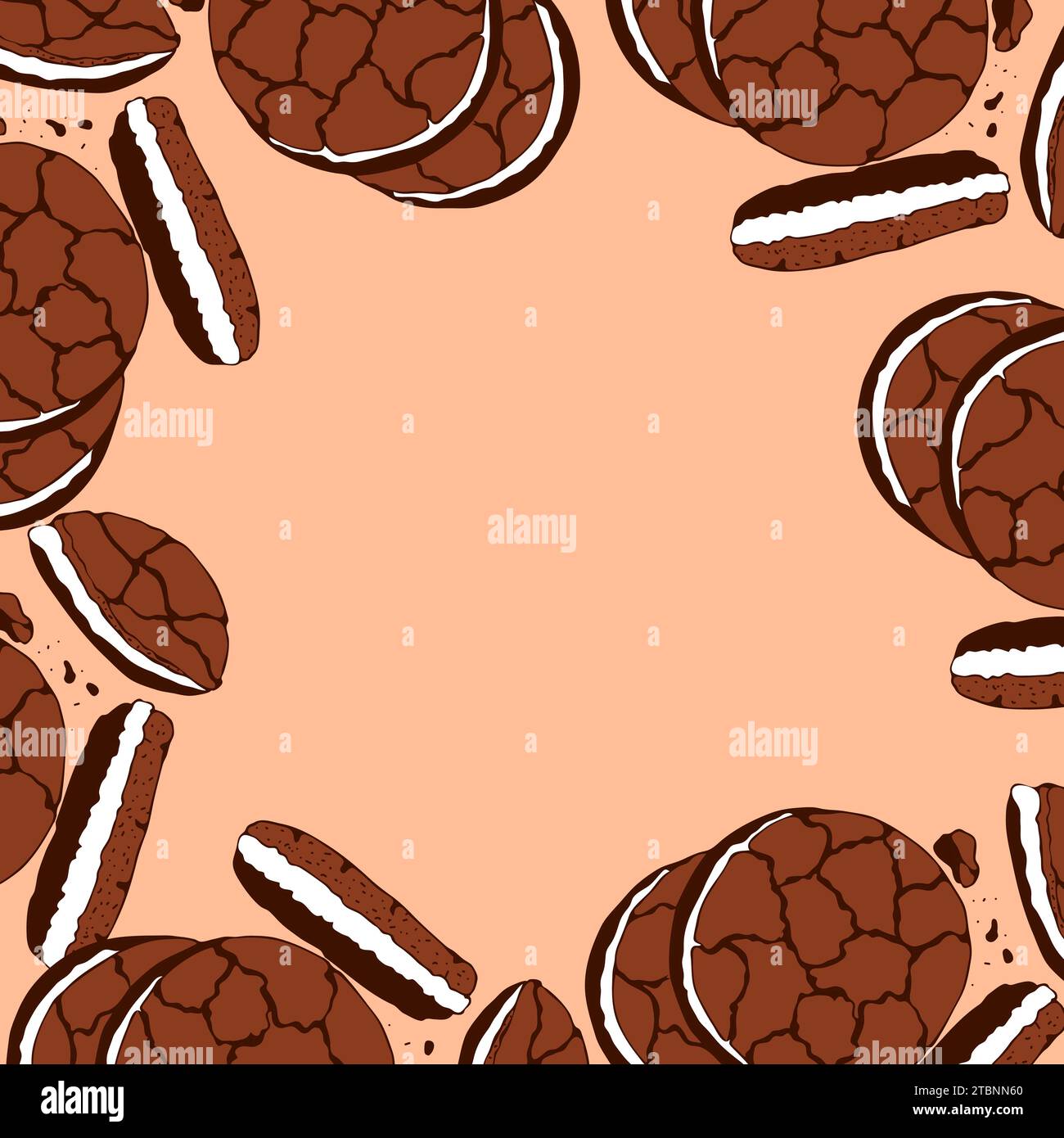 Cookie banner trend color 2024 Peach fuzz 131023, chocolate and cream