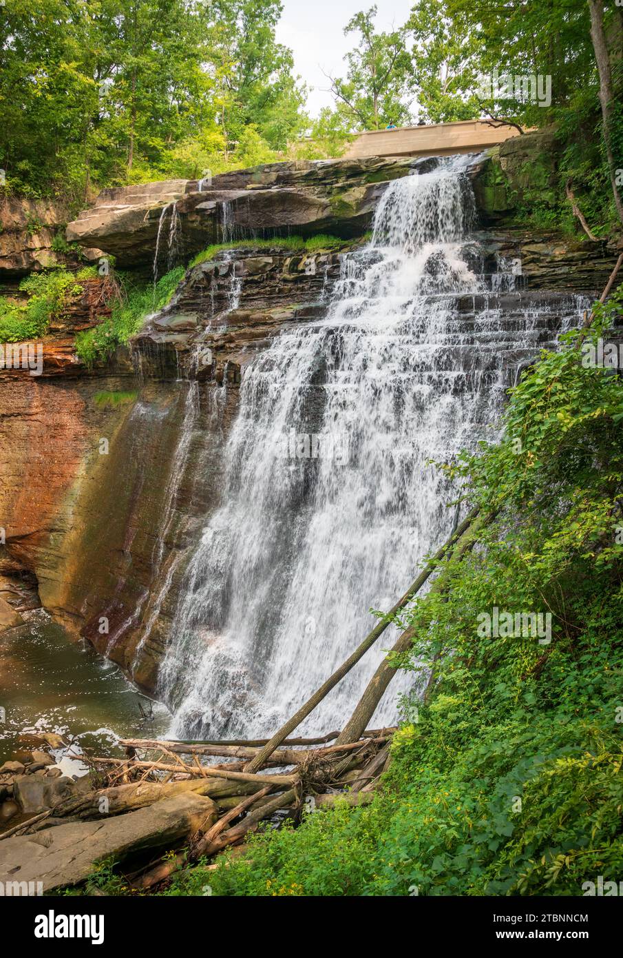 The Buttermilk Falls at Cuyahoga Valley National Park in Ohio Stock