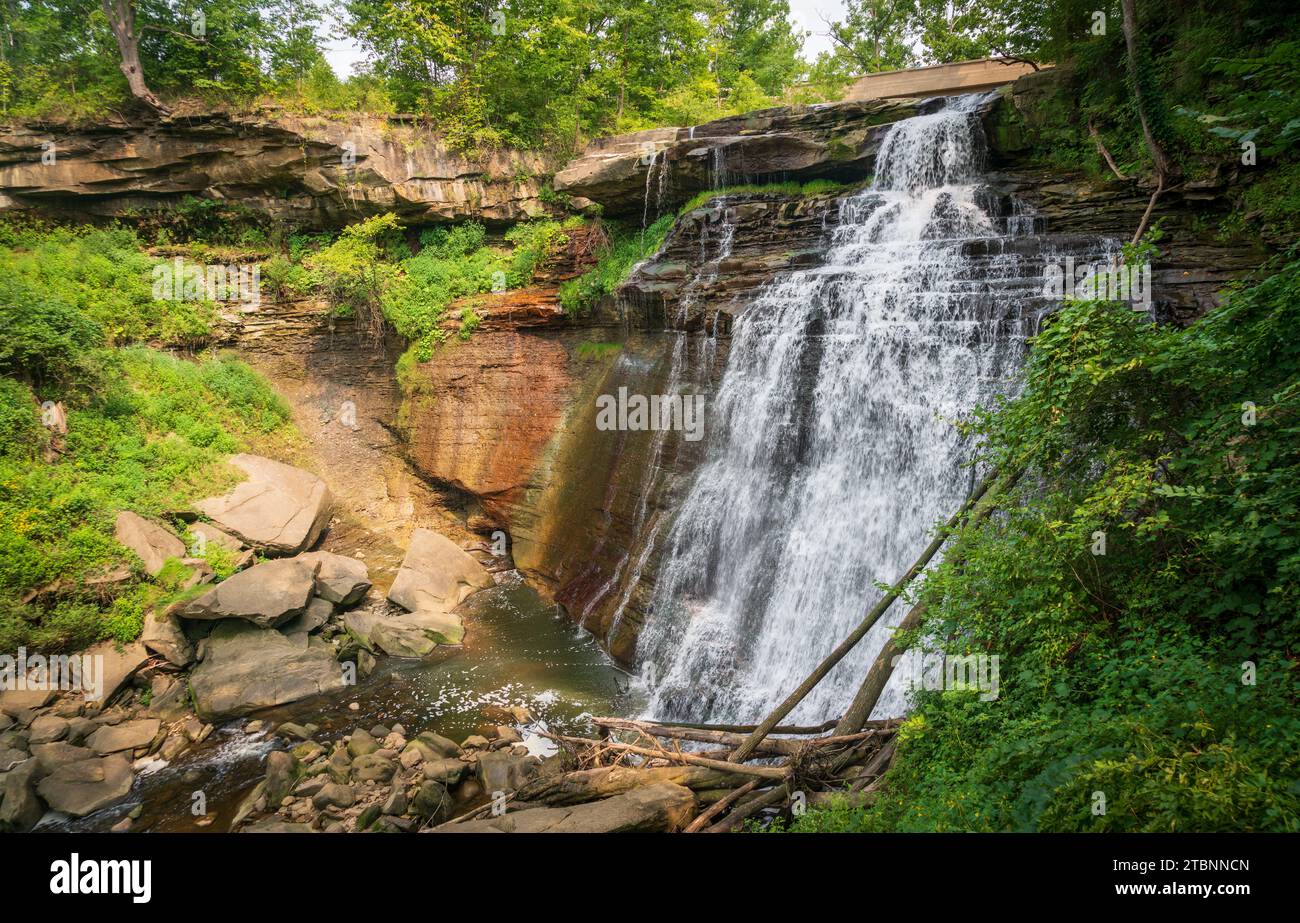 The Buttermilk Falls at Cuyahoga Valley National Park in Ohio Stock