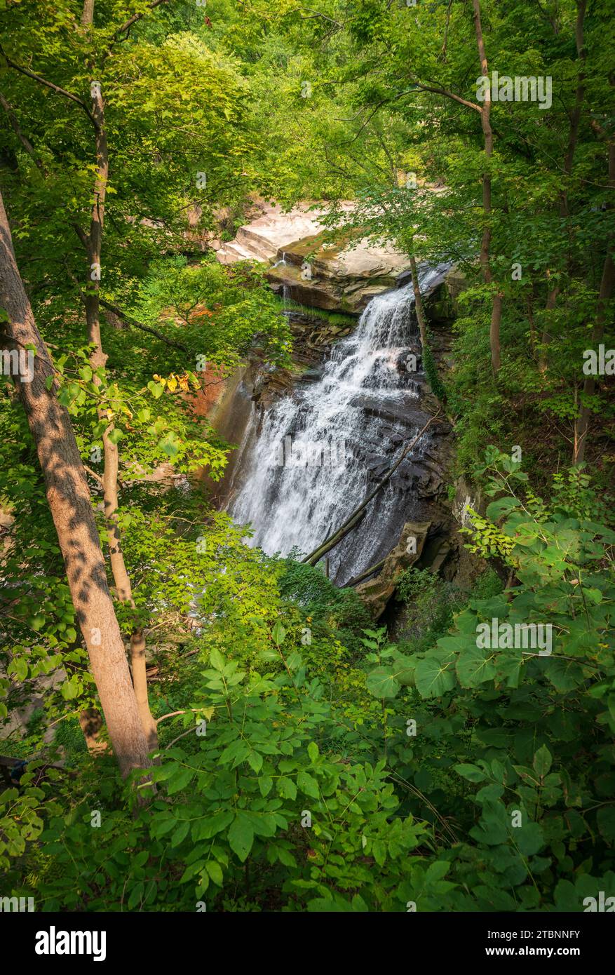 The Buttermilk Falls at Cuyahoga Valley National Park in Ohio Stock